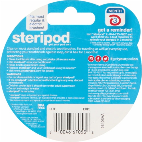 Jacent steripod® Toothbrush Protector - Assorted Perspective: back