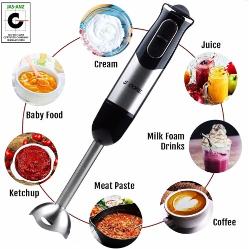 Hand Held Blender Stick 500 WATT Immersion 2 Speed Turbo Mixer 2 Titanium  Blades, 1 unit - Baker's