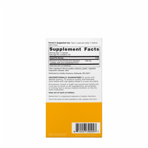 Doctors' Preferred® Clinical Grade Berberine Capsules Perspective: back
