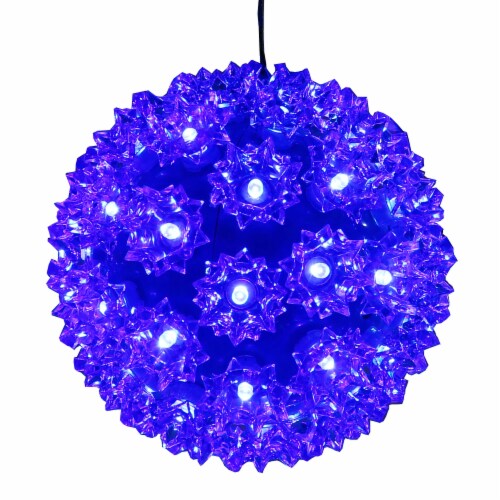 50 LED Hanging Lighted Ball Blue Indoor Outdoor Round Electric Decor Perspective: back
