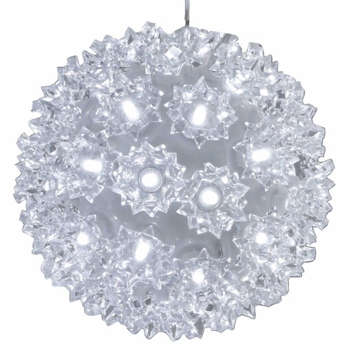 Sunnydaze 5-Inch Indoor/Outdoor Lighted Ball Hanging Decor - White Perspective: back