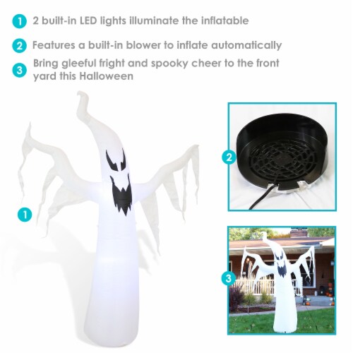7' Halloween Inflatable Ghost LED Lighted Blow Up Outdoor Yard Lawn Decor Perspective: back