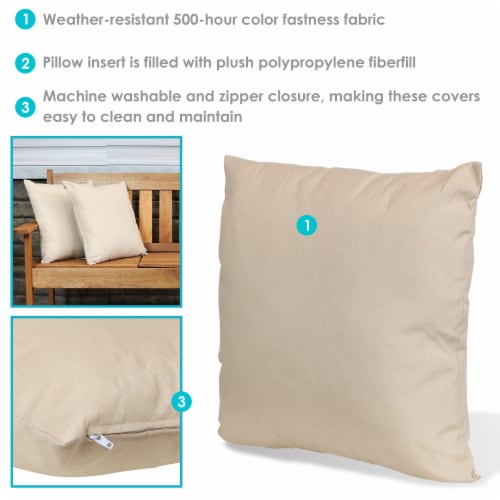 Sunnydaze 2 Indoor Outdoor Decorative Throw Pillows 17 x 17 Inch