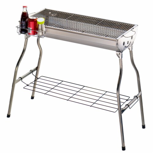 28.8 inches Portable Charcoal BBQ Grill Perspective: back