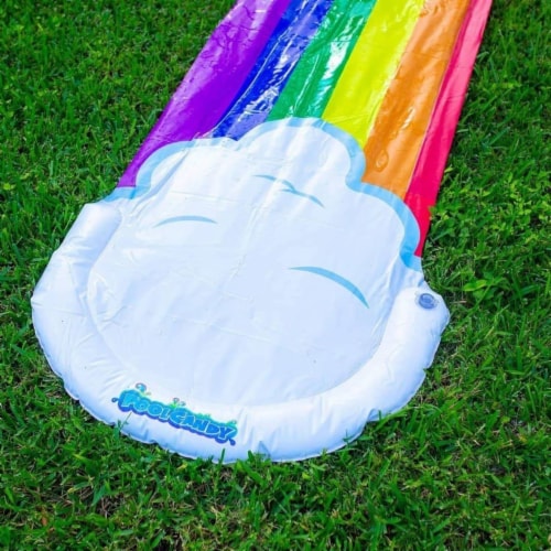 Pool Candy Rainbow Collection Backyard Water Slide Perspective: back