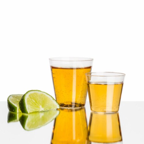 1 oz. Clear Plastic Shot Glasses (2500 Glasses) Perspective: back