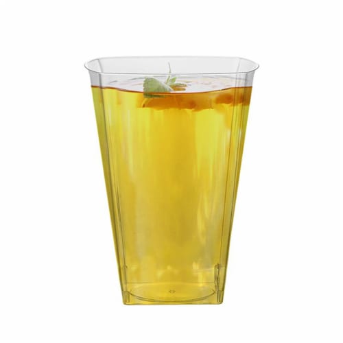 10 oz. Clear Square Plastic Cups (336 Cups) Perspective: back