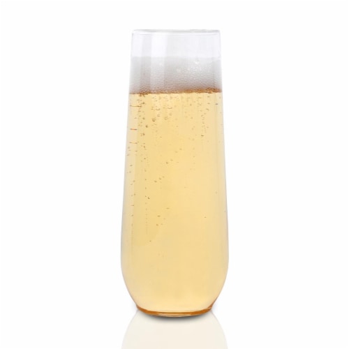 True Flexi Stemless Champagne Flute Set, Clear, 8 oz - 2 count