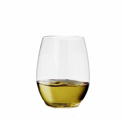 12 oz. Clear Elegant Stemless Plastic Wine Glasses (64 Glasses) Perspective: back