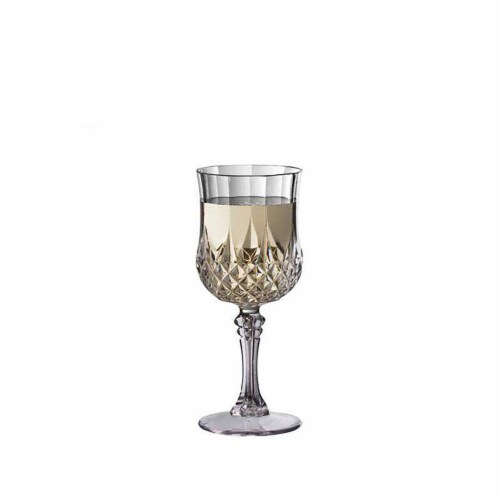 8 oz. Crystal Cut Plastic Wine Glasses (48 Glasses) Perspective: back