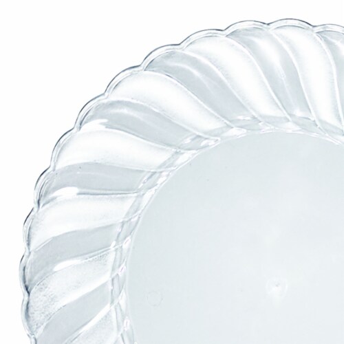 7.5  Clear Flair Plastic Appetizer/Salad Plates (180 Plates) Perspective: back