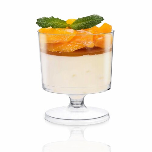 2 oz. Clear Round Plastic Disposable Mini Wine Glasses (480 Glasses) Perspective: back