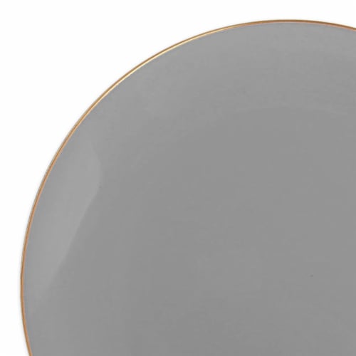 7.5 Gray with Gold Rim Organic Round Disposable Plastic Appetizer/Salad ...