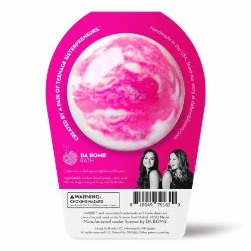 Da Bomb® Barbie™ Pink Swirl Full Size Bath Bomb Perspective: back