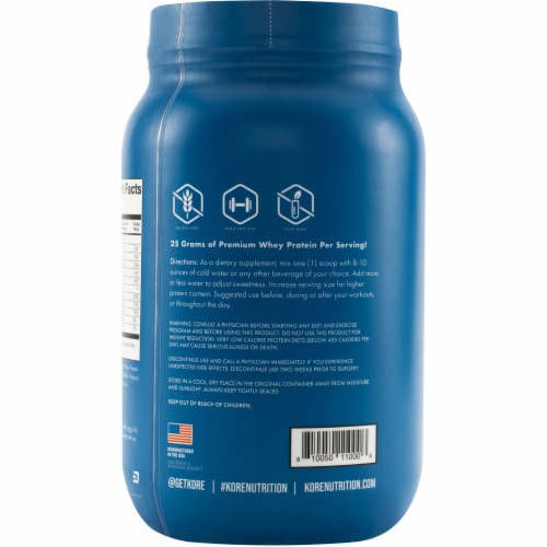Kore Nutrition Chocolate Brownie Whey Protein Perspective: back