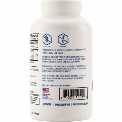 Kore Nutrition Fish Oil Softgels Perspective: back
