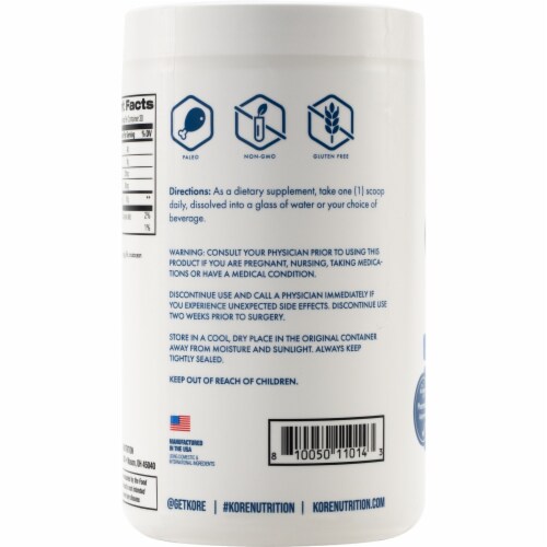 Kore Nutrition Unflavored Collagen Powder Perspective: back