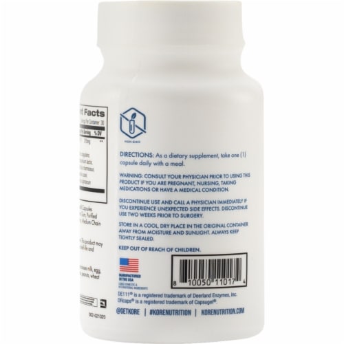 Kore Nutrition Probiotic Capsules Perspective: back