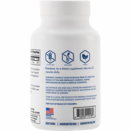 Kore Nutrition Magnesium Capsules Perspective: back