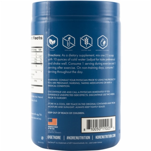 Kore BCAA Fruit Punch Dietary Supplement Perspective: back