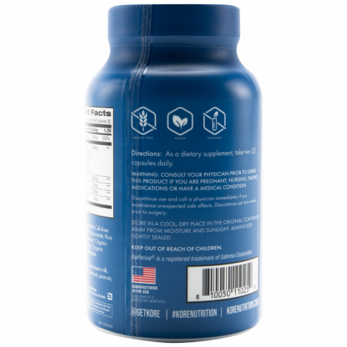 Kore Nutrition Focus Dietary Supplement Capsules Perspective: back