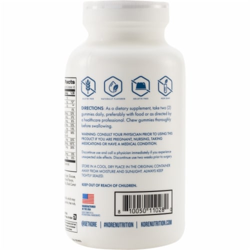 Kore Nutrition Women's Multi Vitamin Gummies Perspective: back