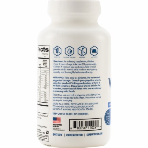 Kore Nutrition Kid's Multi Vitamin Gummies Perspective: back