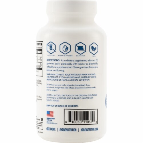 Kore Nutrition Biotin Gummies 5000mcg Perspective: back