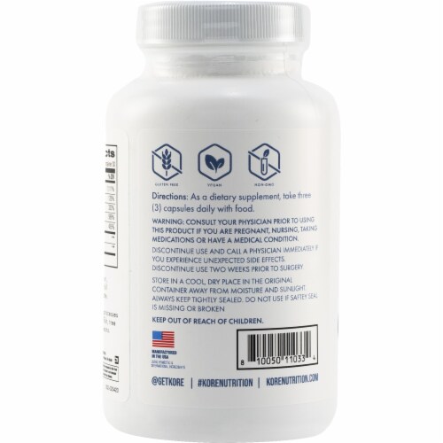 Kore Nutrition Multi-Nutrient Immune Boost Dietary Supplement Capsules Perspective: back