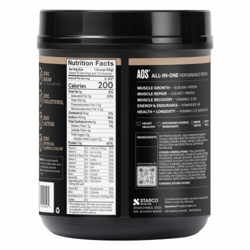 Art of Sport Protein Powder Performance Shake Mix 1.2lbs - Rich Chocolate Perspective: back