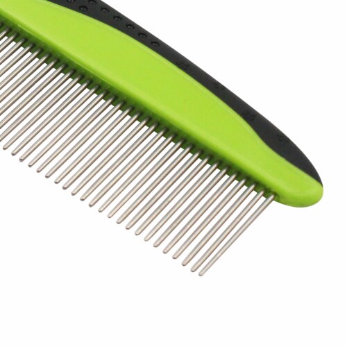 Pet Life Grip Ease Wide and Narrow Tooth Grooming Pet Comb Perspective: back