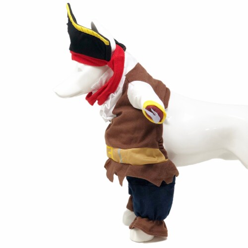 Pet Life Captain Snuggles Pirate Pet Dog Costume Uniform Perspective: back