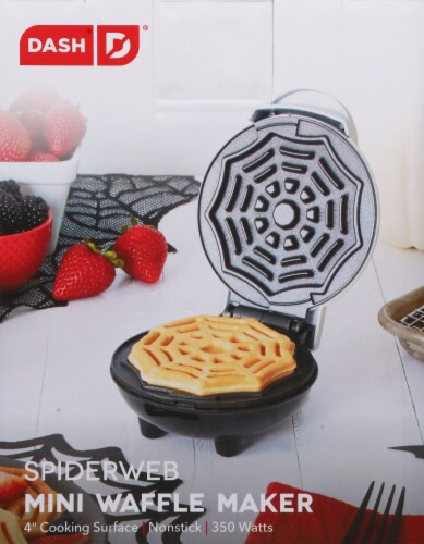 Dash® Spiderweb Mini Waffle Maker - Shimmer White Perspective: back