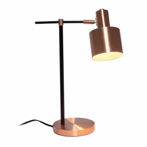 Lalia Home Iron Mid Century Table Lamp in Rose Gold Perspective: back