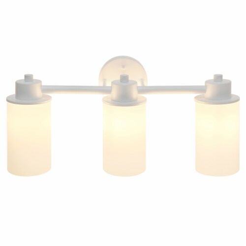 Lalia Home Essentix Contemporary Three Light Metal and Opaque White Glass Shade Vanity Upl Perspective: back