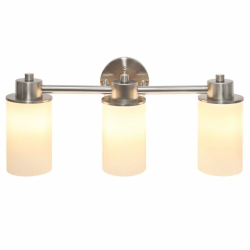Simple Designs 20.75 Modern 3 Light Metal and Milk White Cylinder Shape Glass Shades with Perspective: back