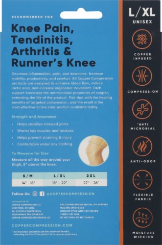 Copper Compression Knee Sleeve Perspective: back