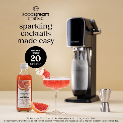 SodaStream® Crafted Non-Alcoholic Grapefruit & Elderflower Cocktail Mixer Perspective: back