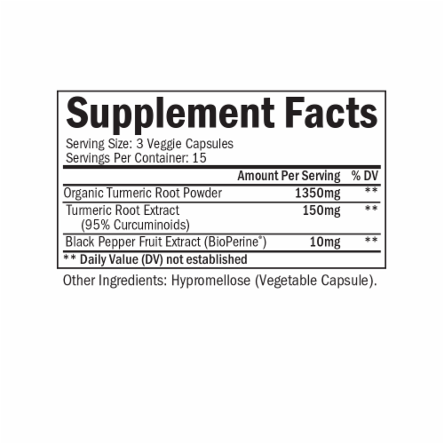 BioSchwartz® Tumeric Curcumin Capsules Perspective: back