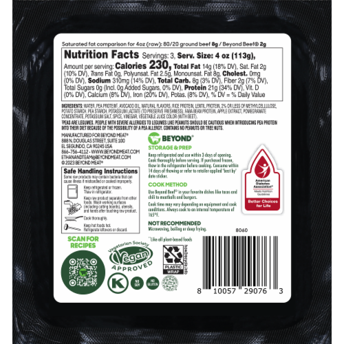 Beyond Beef® Plant Based Ground Perspective: back