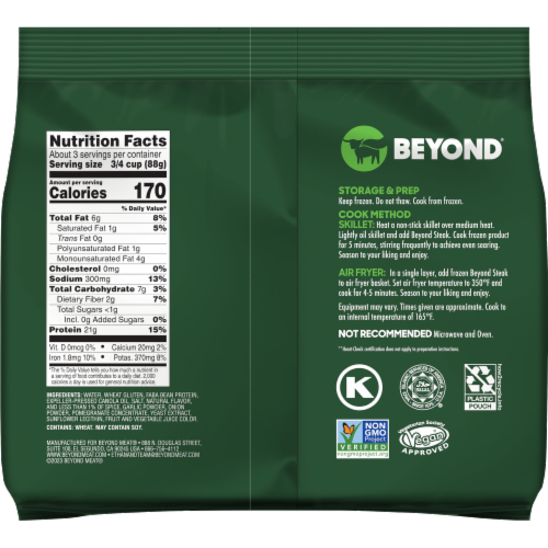 Beyond Meat Beyond Steak Plant-Based Seared Tips Perspective: back