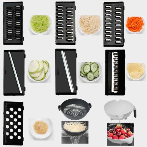 9-1 MULTI-PURPOSE KITCHEN VEGETABLE FOOD PREP CUTTER WITH DRAINER, 1 unit -  Harris Teeter