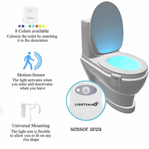 TOILET LED NIGHT LIGHT MOTION SENSOR ACTIVATE 7 COLOR CHANGING - 2 PKS, 2  units - Kroger