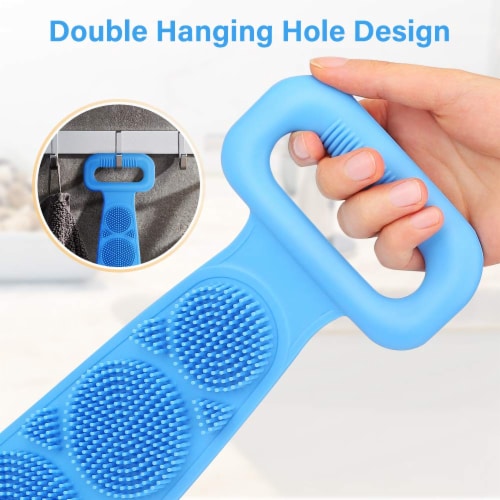 SILICONE SHOWER BACK SCRUBBER CLEANER WASHER MEN WOMEN CHILDREN - 2 SIZES Perspective: back