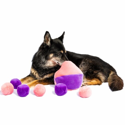 Midlee Hide a Ball Dog Toy - Pink/Purple (Large) Perspective: back