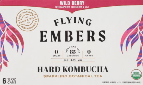 Flying Embers Wild Berry Hard Kombucha Perspective: back