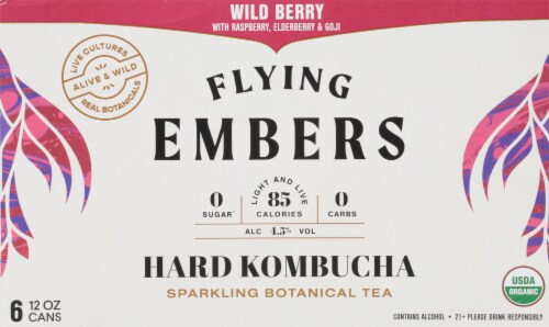 Flying Embers Wild Berry Hard Kombucha Perspective: back