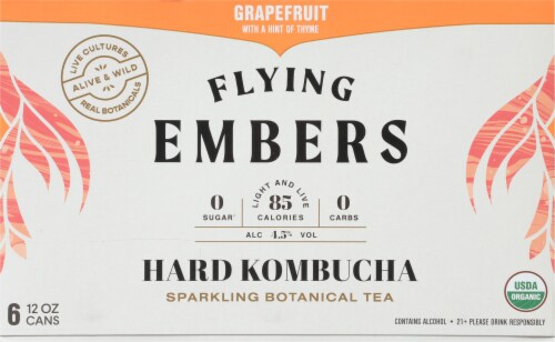 Flying Embers Grapefruit Hard Kombucha Perspective: back