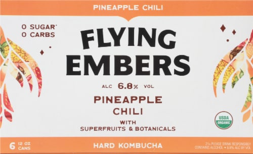 Flying Embers Pineapple Chili Hard Kombucha Perspective: back