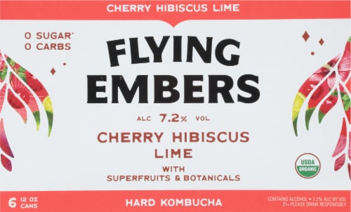 Flying Embers Black Cherry Hard Kombucha Perspective: back